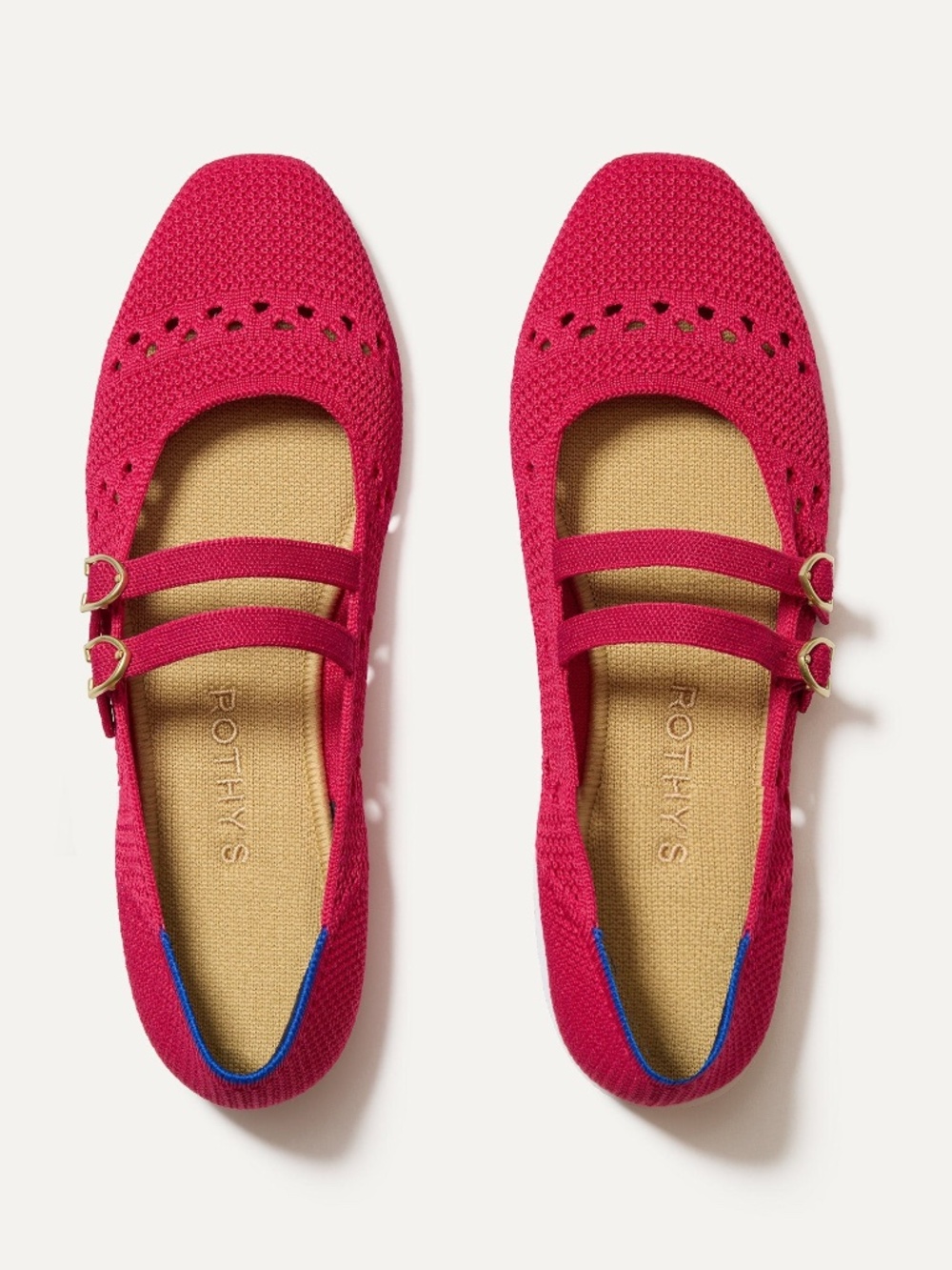 Rothy's The Double Buckle Mary Jane - Rouge Crochet Size 10.5